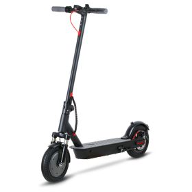 WHOSU 450W Electric Scooter for Adults - 19 MPH, 23.6 Mile Range, 10" Solid Tires, Foldable E-Scooter w/Front Suspension & Dual Brakes